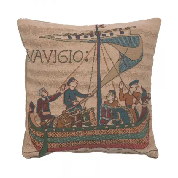 Bayeux The Boat French Tapestry Cushion