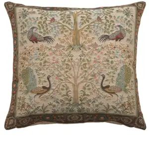 Tree In Cream I Decorative Tapestry Pillow