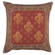 Lys Flower In Red I Cushion - 19 in. x 19 in. Cotton by Charlotte Home Furnishings