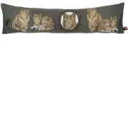 Cats Dark Grey Cushion Bolster