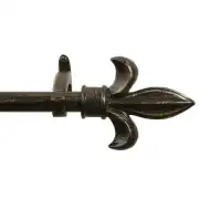 Fleur de Lys Antique Black Rod