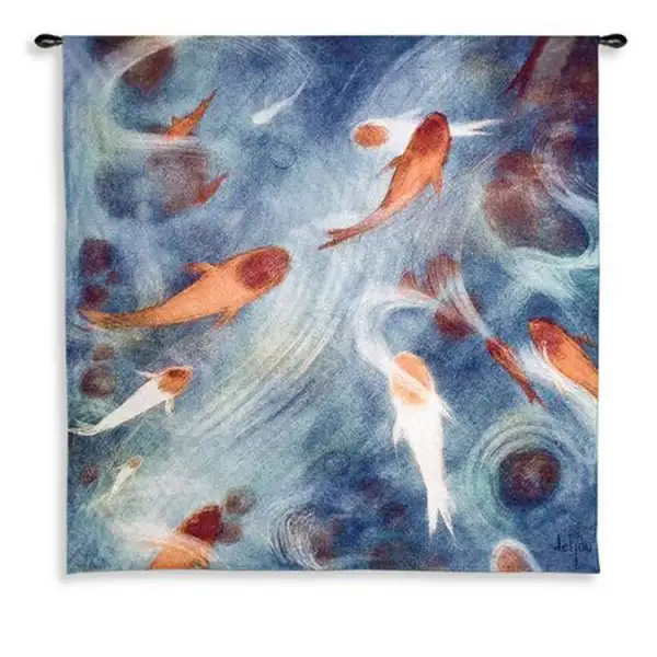 Koi Pond Large Tapestry Wall Art