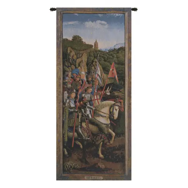 Knights Of Christ I Belgian Tapestry Wall Hanging - 24 in. x 57 in. cotton by Jan and Hubert van Eyck