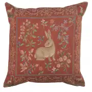 Medieval Rabbit I Cushion - 19 in. x 19 in. Cotton/Polyester/Viscose by Charlotte Home Furnishings