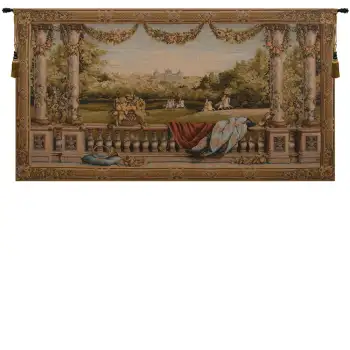 Chateau Bellevue I French Wall Tapestry - 110 in. x 58 in. wool/cotton/other by Charlotte Home Furnishings