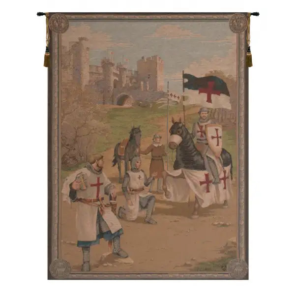 Templars French Wall Tapestry - 29 in. x 39 in. wool/cotton/other by Charlotte Home Furnishings