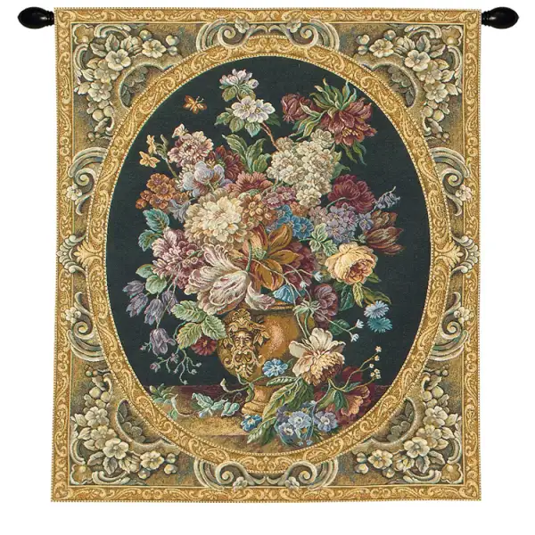 Frame of Flowers Belgian Tapestry Wall Hanging