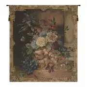 Frame Of Flowers I Belgian Tapestry Wall Hanging - 26 in. x 31 in. cotton/viscose/Polyester by Charlotte Home Furnishings