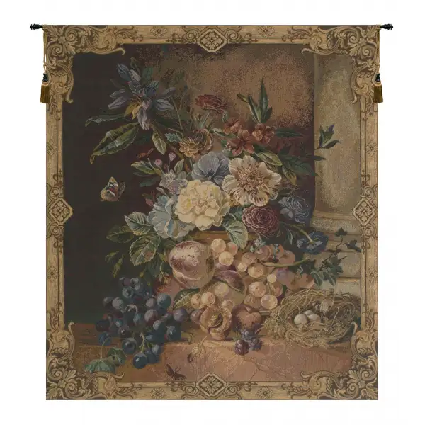 Frame of Flowers I Belgian Wall Tapestry