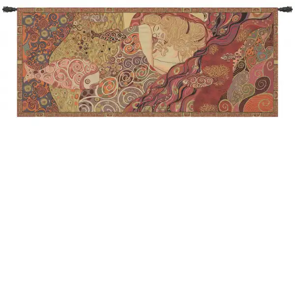 Danae By Klimt Belgian Tapestry Wall Hanging - 62 in. x 26 in. viscose/acrylic/others by Gustav Klimt