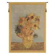 Sunflowers By Van Gogh I Belgian Tapestry Wall Hanging - 18 in. x 24 in. Cotton/Viscose/Polyester by Vincent Van Gogh