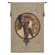 Brunette Byzantine Belgian Tapestry Wall Hanging - 38 in. x 56 in. Cotton/Viscose/Polyester by Alphonse Mucha