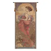 Mucha Summer I Belgian Tapestry Wall Hanging - 26 in. x 61 in. Cotton/Polyester by Alphonse Mucha