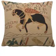 Bayeux Horse I Belgian Cushion Cover - 14 in. x 14 in. Cotton by Charlotte Home Furnishings