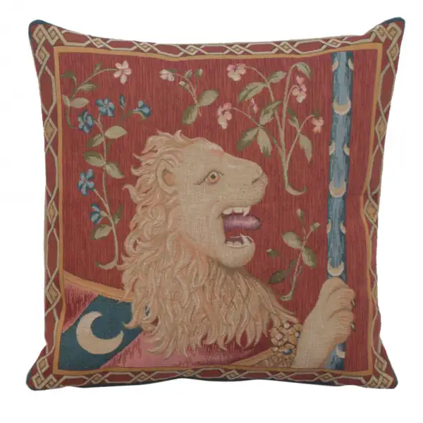 Le Lion Medieval Cushion - 19 in. x 19 in. Cotton by Charlotte Home Furnishings