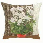 Geranium 1 White French Couch Cushion