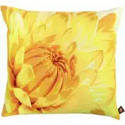 Close up on Light Yellow Dahlias Decorative Tapestry Pillow