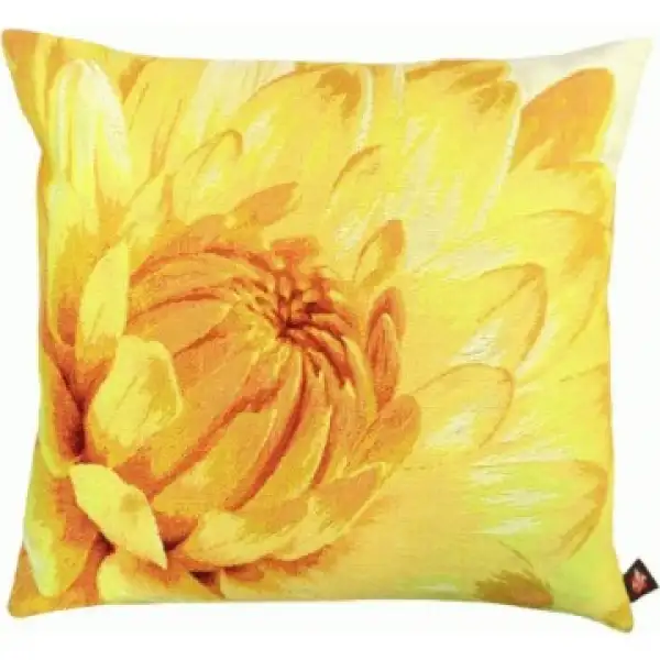 Close up on Light Yellow Dahlias Cushion