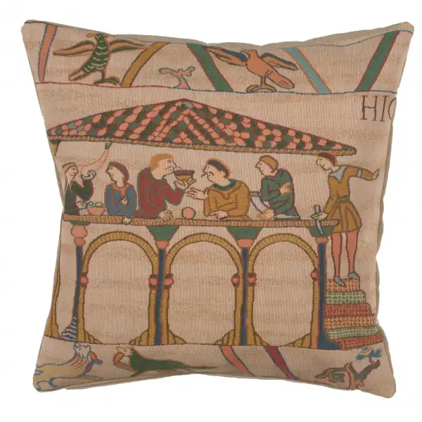 Bayeux Le Repas Cushion - 19 in. x 19 in. Cotton by Charlotte Home Furnishings