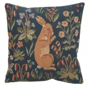 Medieval Rabbit Upright French Tapestry Cushion