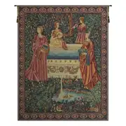 Rencontre A La Fontaine French Tapestry Wall Hanging