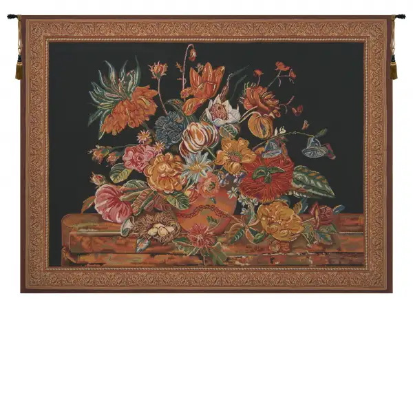 Flora Cotta Black Belgian Tapestry