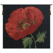 Poppy Red Belgian Tapestry - 33 in. x 31 in. Cotton/Viscose/Polyester by Charlotte Home Furnishings