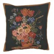 Terra Cotta Black IIII Belgian Cushion Cover - 16 in. x 16 in. Cotton/Viscose/Polyester by Charlotte Home Furnishings