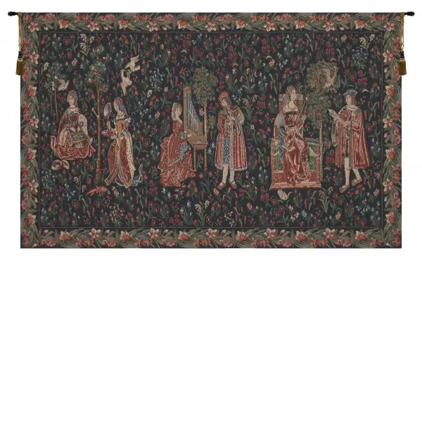 Courtly Scene Galanteries Belgian Tapestry - 54 in. x 33 in. Cotton/Viscose/Polyester by Charlotte Home Furnishings