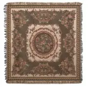 Floral Medallion Green European Throw