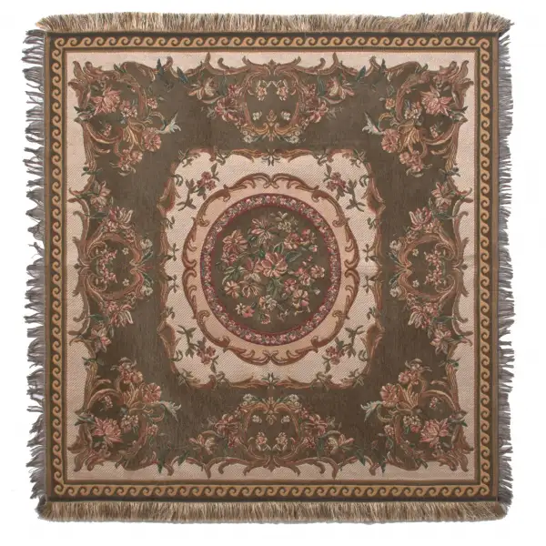 Floral Medallion Green Throw