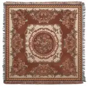 Floral Medallion Rust European Throw