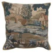 Paysage Flamand Moulin 1 Belgian Tapestry Cushion - 17 in. x 17 in. Cotton by Charlotte Home Furnishings
