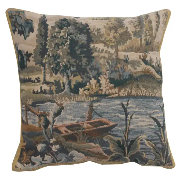 Paysage Flamand Bateau Belgian Couch Pillow