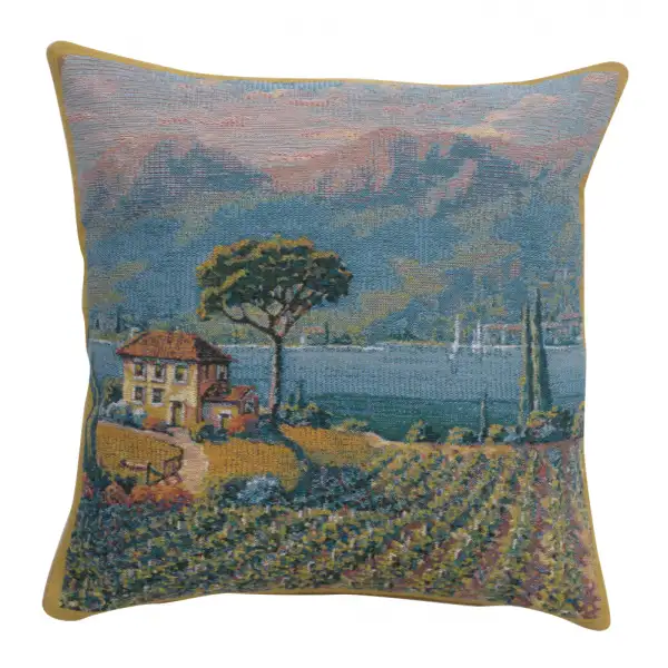 Lakeside Vineyard Left Belgian Couch Pillow