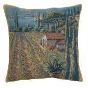 Lakeside Vineyard Right Belgian Tapestry Cushion