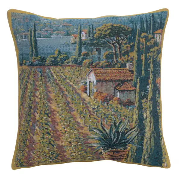 Lakeside Vineyard Right Belgian Couch Pillow