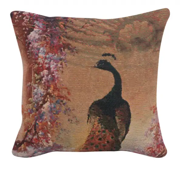 Peacock 1 Belgian Tapestry Cushion