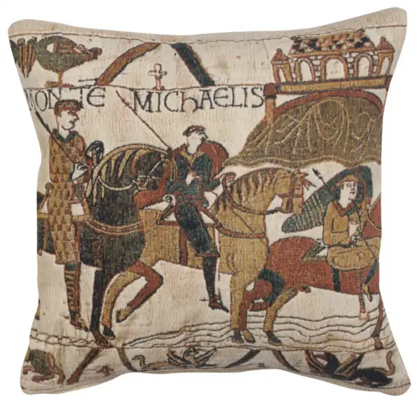 Mont St Michel I Belgian Tapestry Cushion - 17 in. x 17 in. Cotton by Charlotte Home Furnishings