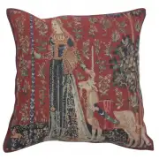 Licorne Gout II Belgian Tapestry Cushion - 17 in. x 17 in. Cotton by Charlotte Home Furnishings