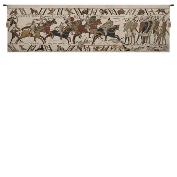 Battle Of Hastings II Belgian Tapestry Wall Hanging - 58 in. x 16 in. Cotton/Wool/Polyester by Charlotte Home Furnishings