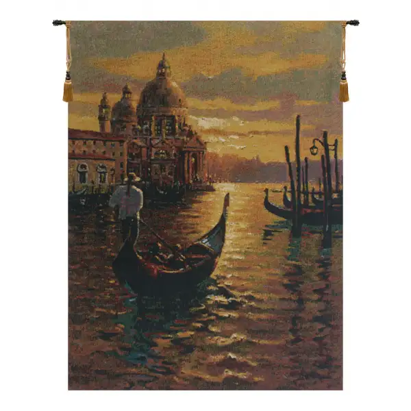 Venetian Sunset 1 Belgian Tapestry Wall Hanging - 38 in. x 30 in. Cotton/Wool/Polyester by Robert Pejman