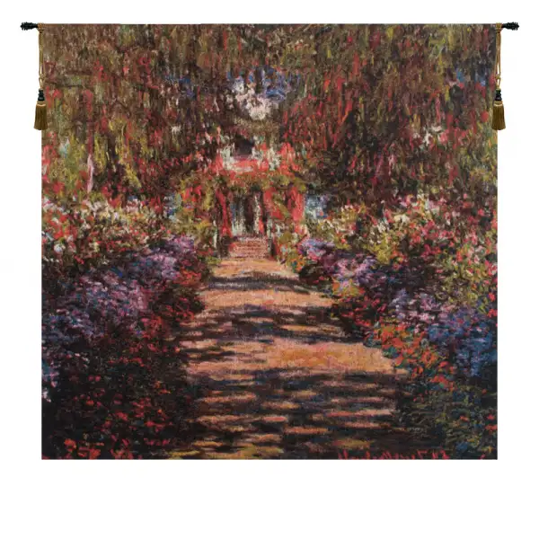Allee De Monet Belgian Tapestry Wall Hanging - 25 in. x 24 in. Cotton/Viscose/Polyester/Mercurise by Claude Monet