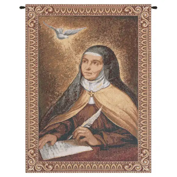 Saint Theresa Of Avila European Tapestries - 18 in. x 26 in. Cotton/viscose/goldthreadembellishments by Charlotte Home Furnishings