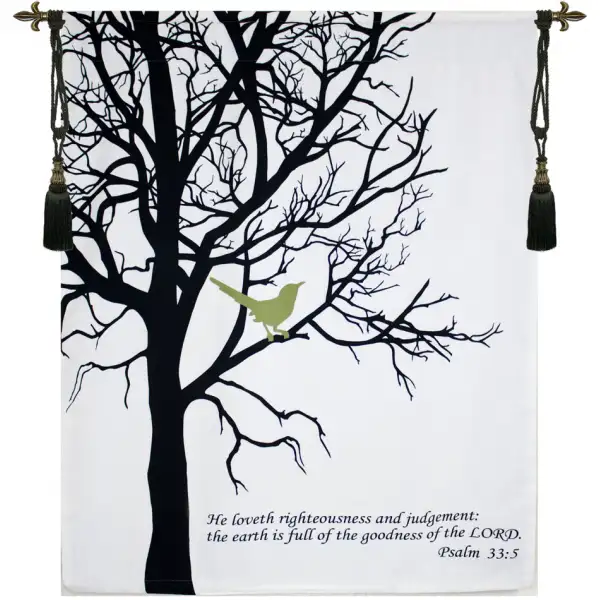 Bird with Verse Fine Art Tapestry