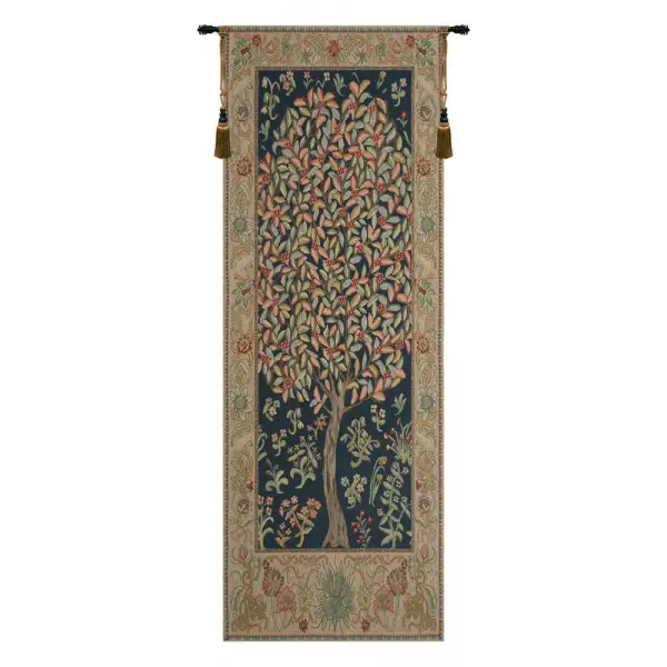 The Pastel Tree Portiere Belgian Tapestry - 24 in. x 70 in. Cotton/Viscose/Polyester by William Morris