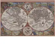 Wall Map of Wonder  Wall Tapestry Stretched