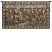 Verdure With Reindeer I Belgian Tapestry Wall Hanging - 46 in. x 26 in. Cotton/Viscose/Polyester by Edward Burne Jones
