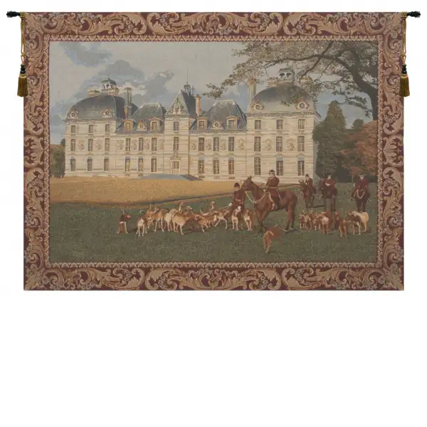 Cheverny I Belgian Tapestry Wall Hanging - 57 in. x 41 in. Cotton/Viscose/Polyester by Charlotte Home Furnishings