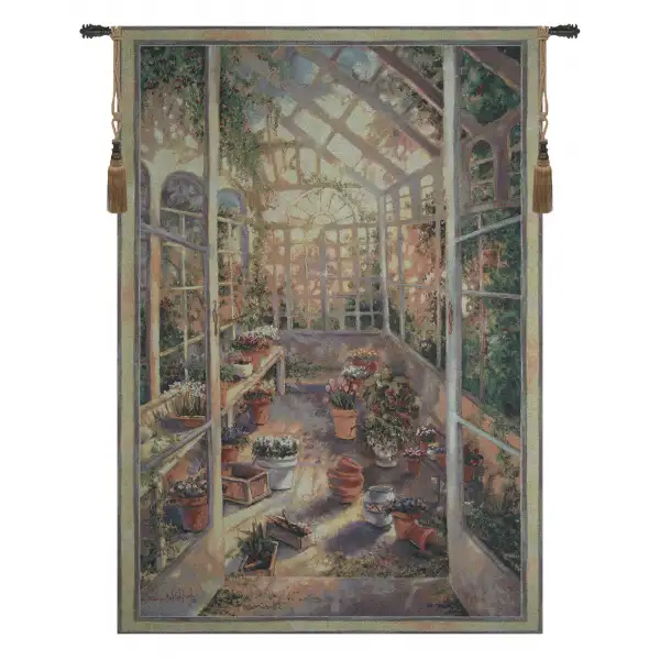 Greenhouse Retreat Wall Tapestry - 53 in. x 76 in. Cotton by Charlotte Home Furnishings